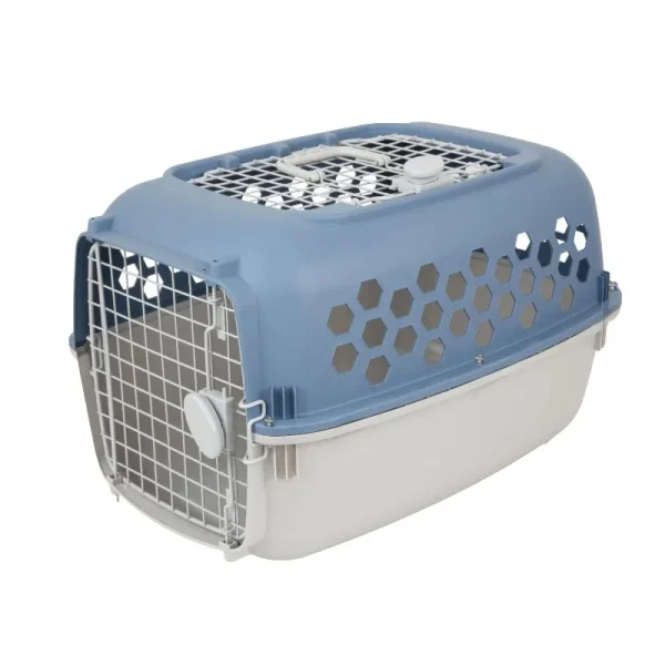 24 in Plastic Double Door Dog/Cat Kennel with Top Opening