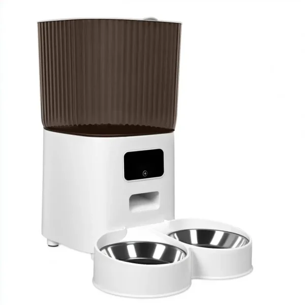 Smart Pet Feeder with Dual Bowls, WiFi APP Remote Control